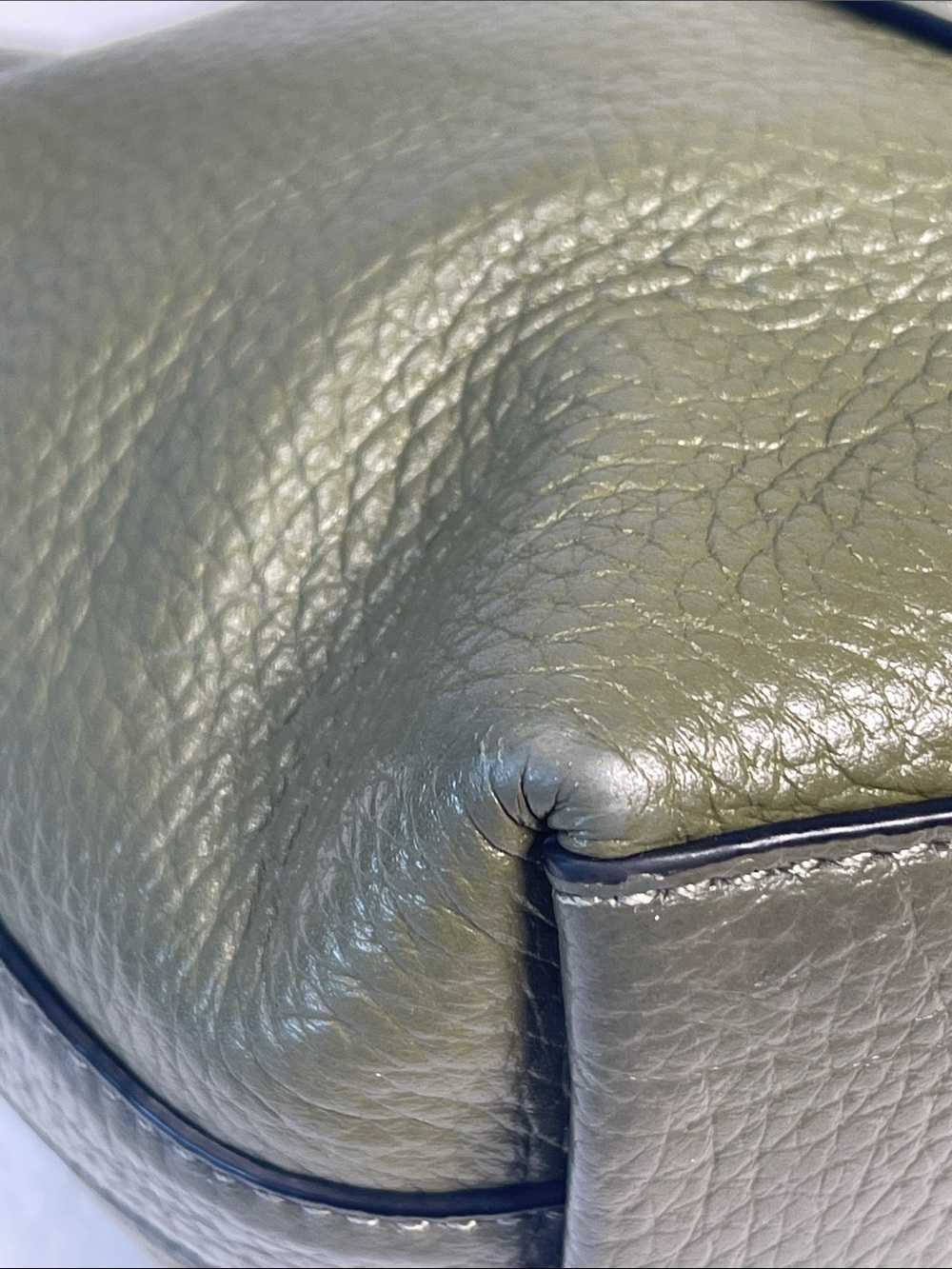 Coach Dempsey C2829 Olive Pebbled Leather Shoulder Bag With Patch - Picture 9 of 13
